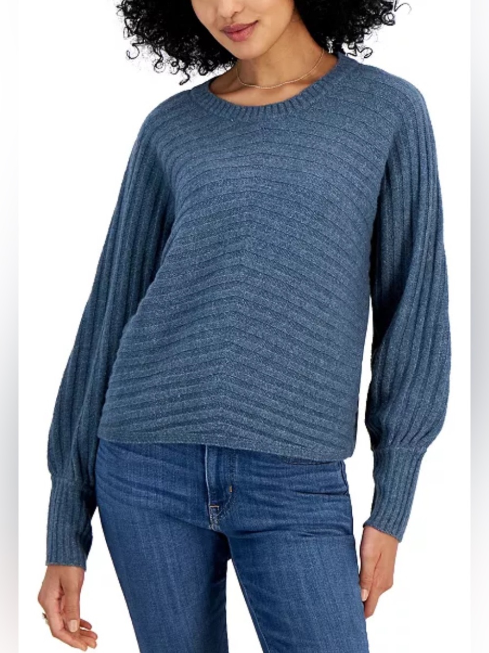 Pink Rose Dusty Blue sweater.  Sz. M